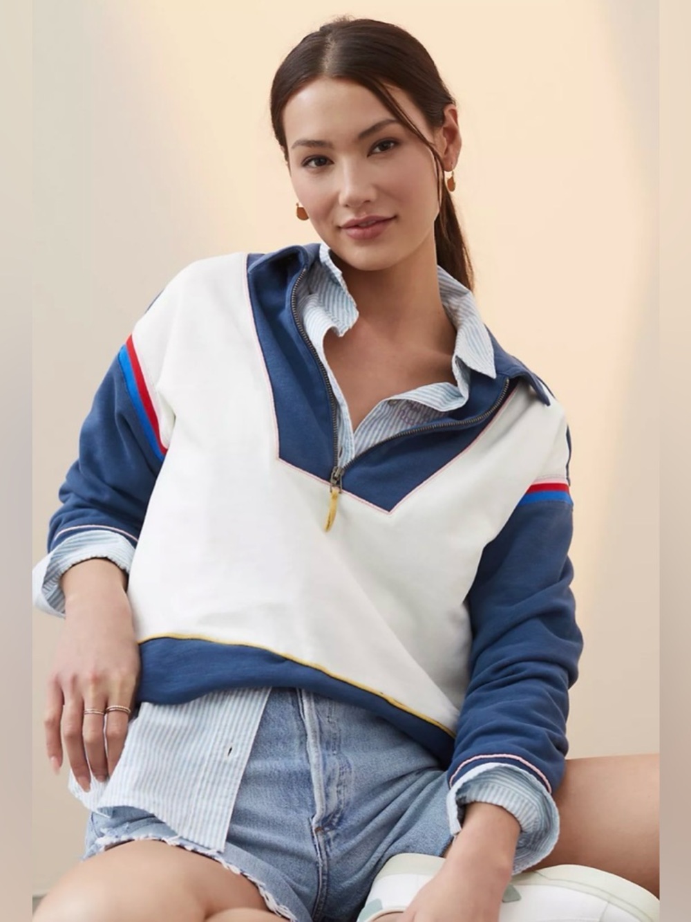 Anthropologie Pilcro Quarter-Zip Pullover